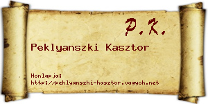 Peklyanszki Kasztor névjegykártya